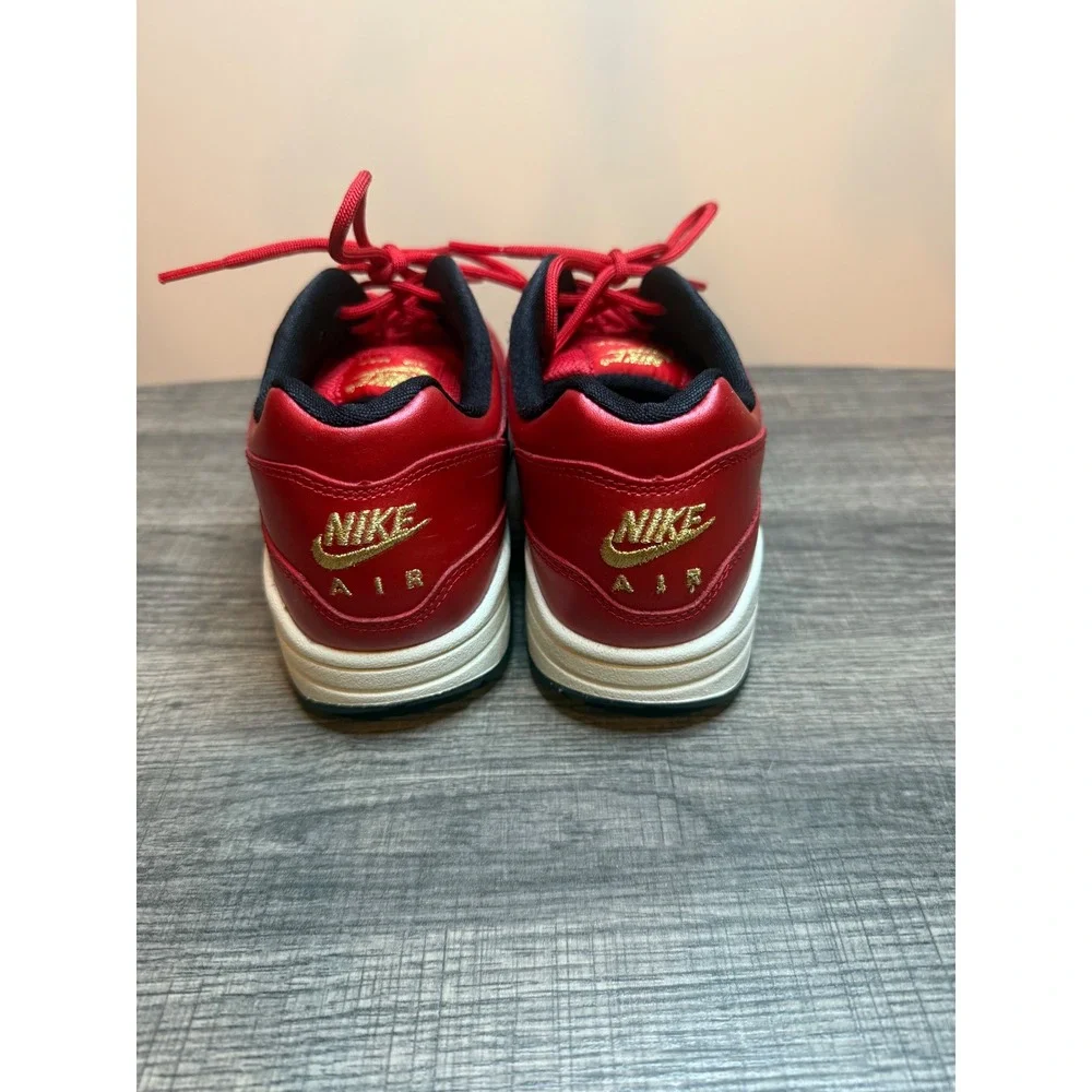 Nike Air Max 1 Metallic Red Gold Women Sneakers 454746-600